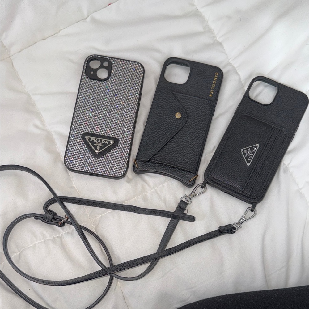 Bandolier Black and Silver Phone Case Set with Straps